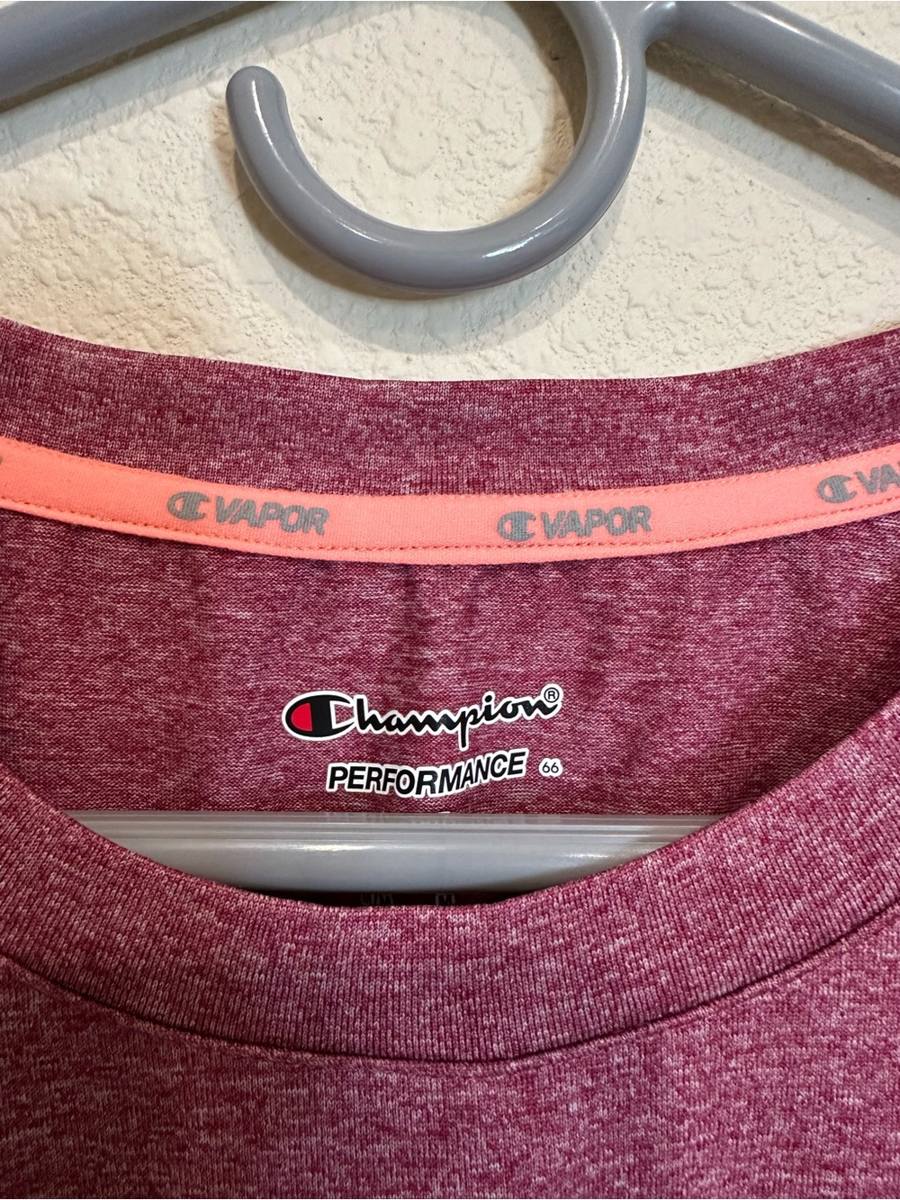 Women’s CHAMPION Exercise Crewneck Tees in Charcoal/Light Blue/Dusty Pink—M - Picture 5 of 16